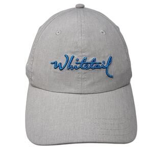Whitetail Strapback Baseball Cap Gray One Size Adjustable Embroidered Pukka